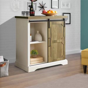 Outdoors Walnussholz MDF Kleine Sideboardtische Buffetschrank mit Schiebetüren mit Schiebernschienen