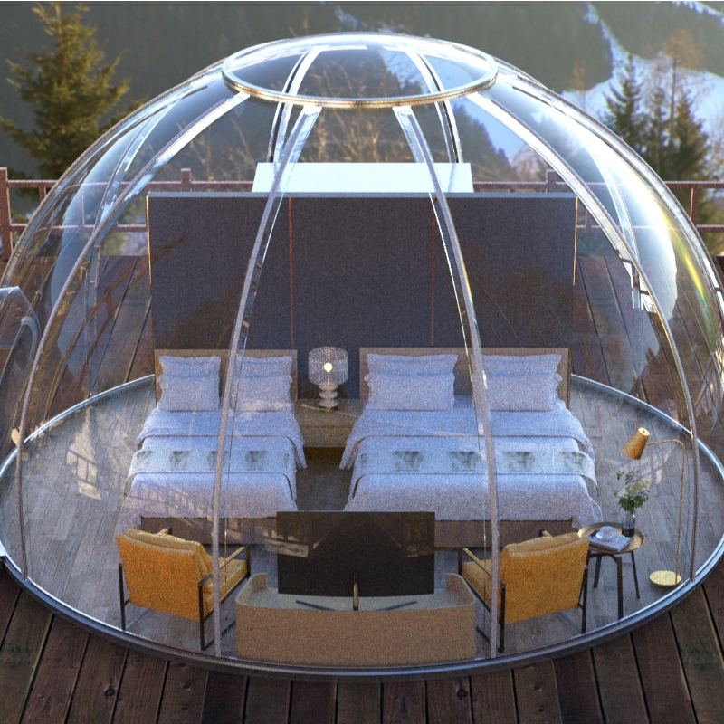 6 Meter Luxus-transparentes Kuppelzelt geodätisches Camping-Kuppelzelt im Freien für Resorthotel, Camping, Aktivitäten im Freien