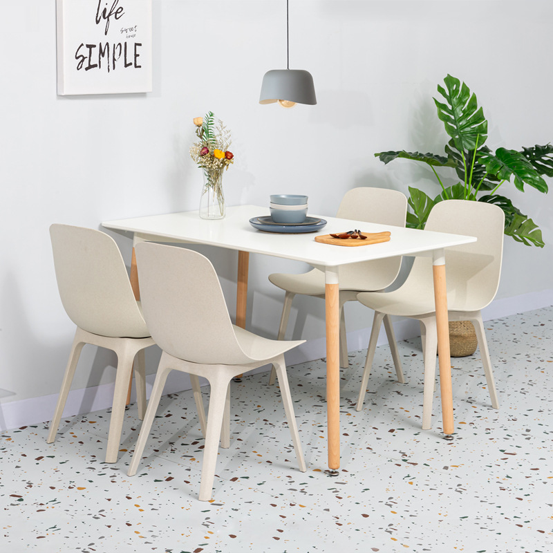Fabrik Großhandel Moderne Kunststoff Farbige Stuhl Armlose Feste Rückenlehne Einfache Lounge Kunststoff Esszimmer Stuhl