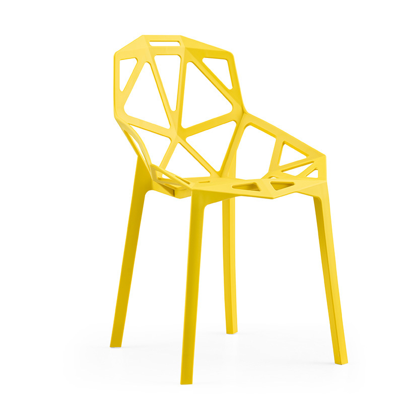 Für den Innenraum im Freien einfache Design moderner Look gebogene Rückenplastik -Essstühle